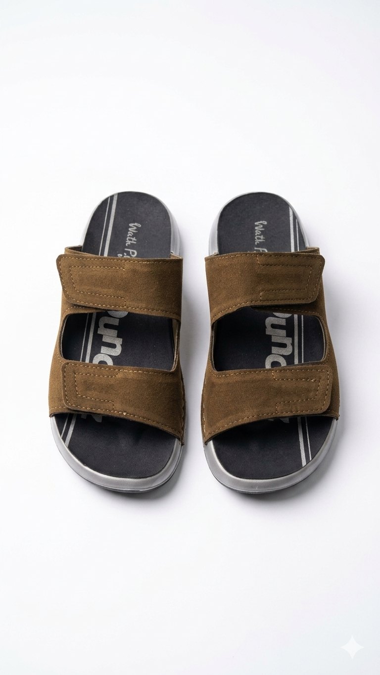Runn Men’s Brown Comfort Slide Sandal
