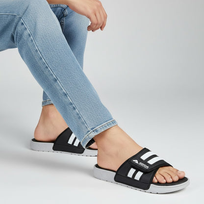 Men's Ultra-Comfort Athletic Slides – Black & Grey