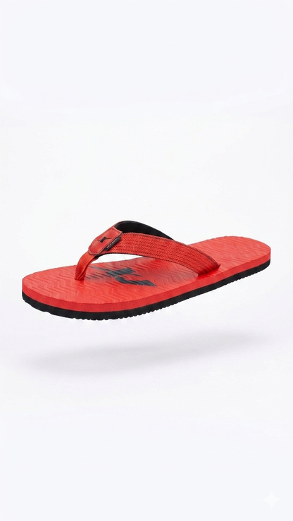 Sparx Men's Ultra-Lightweight Casual Flip-Flops – Red & Black