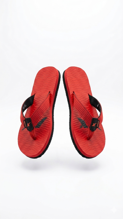 Sparx Men's Ultra-Lightweight Casual Flip-Flops – Red & Black