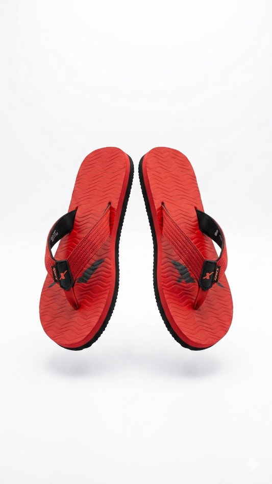 Sparx Men's Ultra-Lightweight Casual Flip-Flops – Red & Black