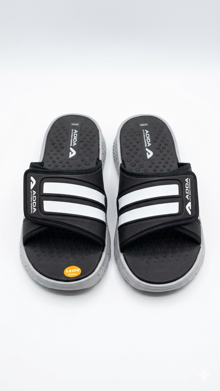 Men's Ultra-Comfort Athletic Slides – Black & Grey
