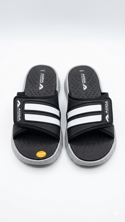 Men's Ultra-Comfort Athletic Slides – Black & Grey