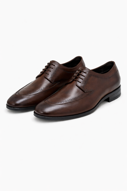 Elegant Brown Lace-Up Formal Shoes – Classic Style for Men