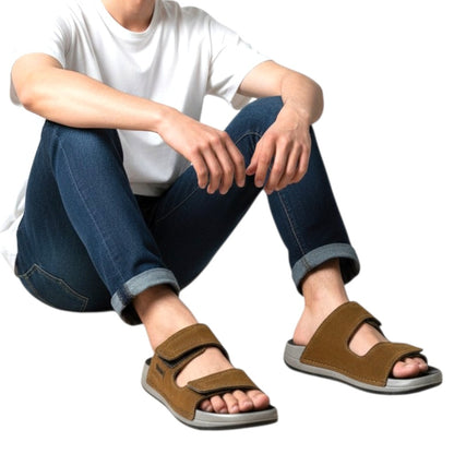 Runn Men’s Brown Comfort Slide Sandal