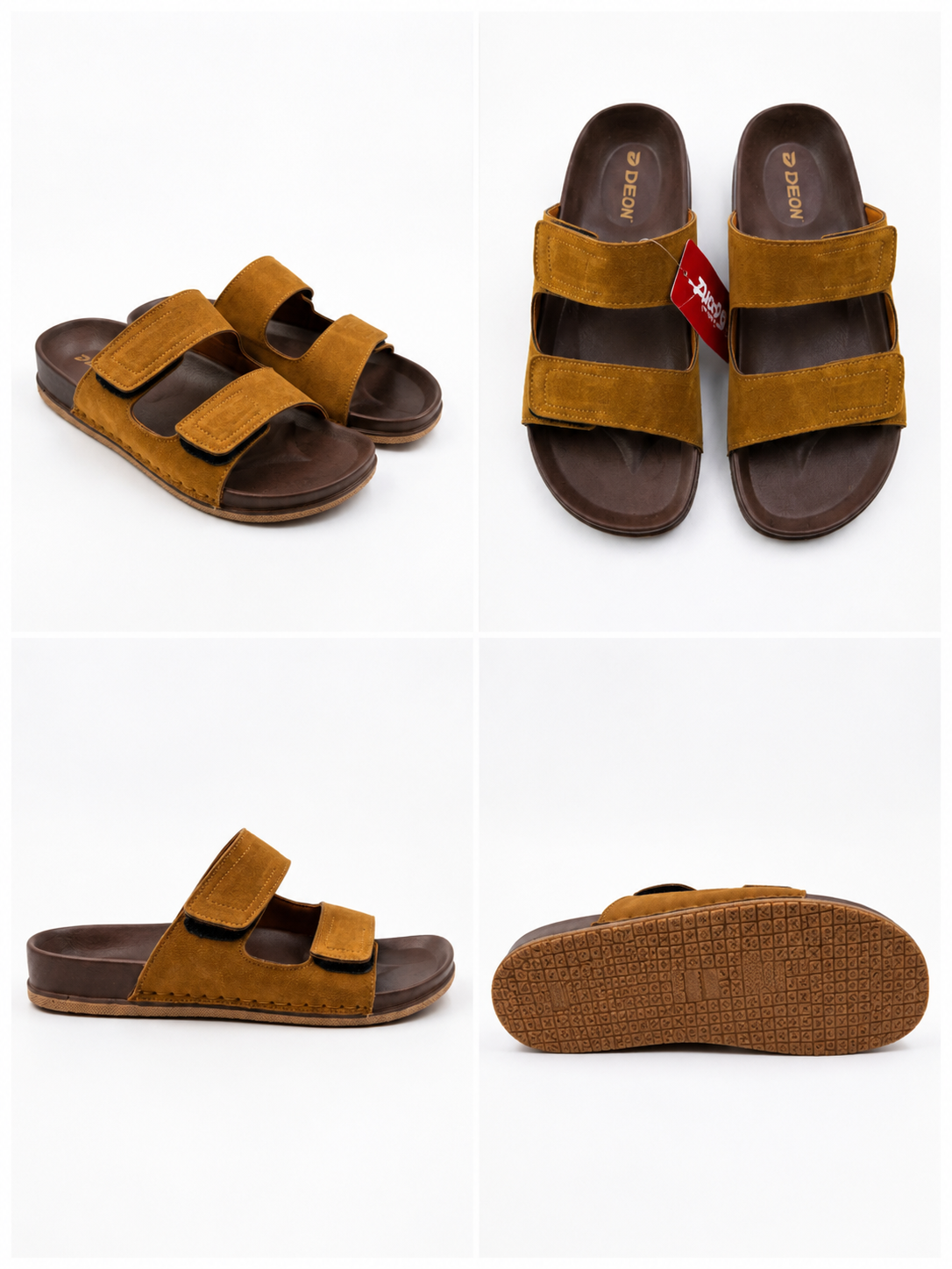 “Debon Men’s Premium Brown Comfort Slide Sandal”