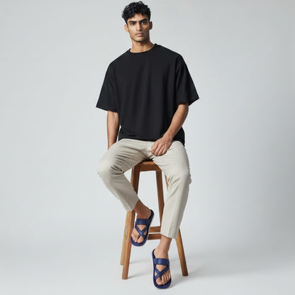 "Men's Premium Navy Blue Comfort Sandals"