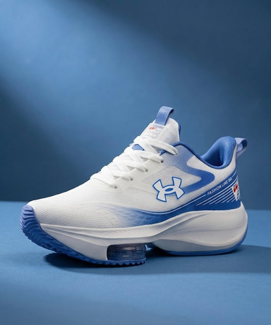 "Men’s Lightweight Breathable Sneakers - Sky Blue & White Performance Running Shoes"