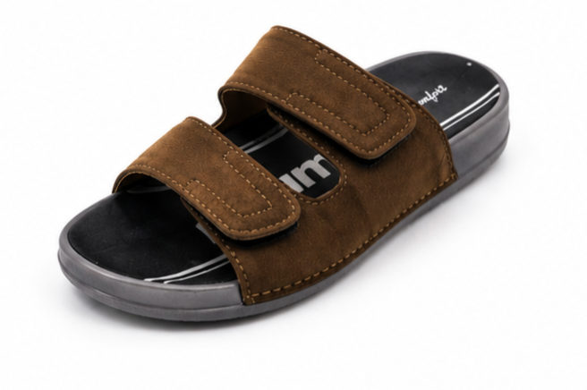 Runn Men’s Brown Comfort Slide Sandal