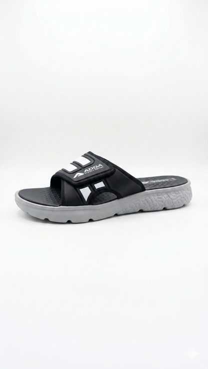 Men's Ultra-Comfort Athletic Slides – Black & Grey