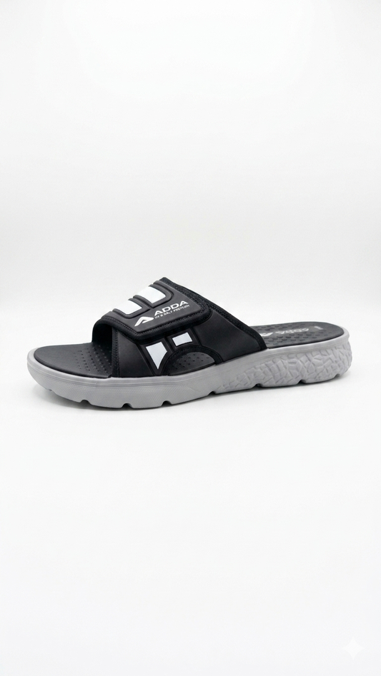Men's Ultra-Comfort Athletic Slides – Black & Grey