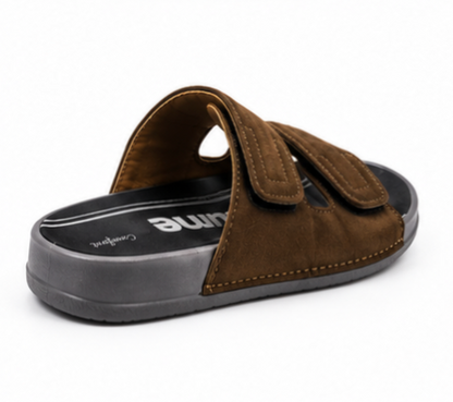 Runn Men’s Brown Comfort Slide Sandal