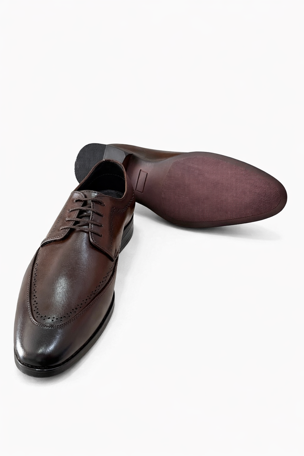 Elegant Brown Lace-Up Formal Shoes – Classic Style for Men