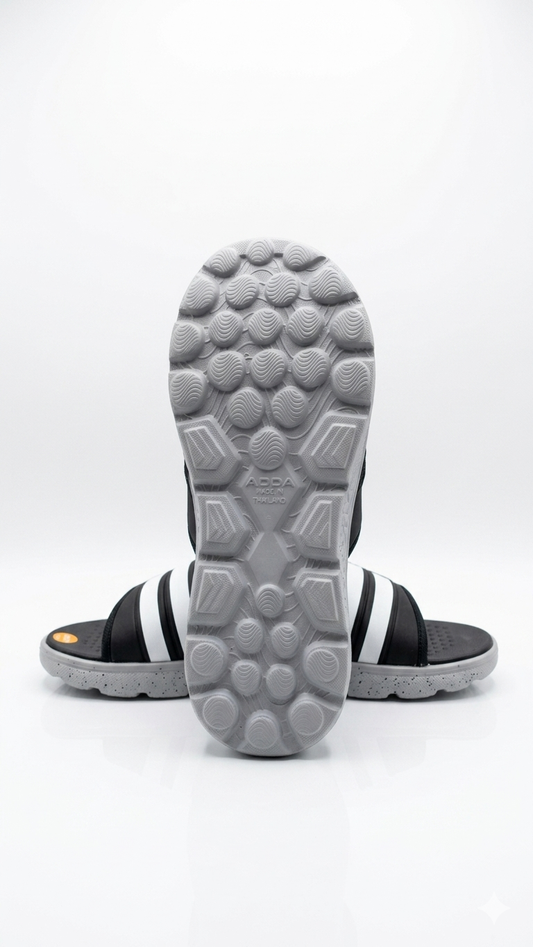 Men's Ultra-Comfort Athletic Slides – Black & Grey