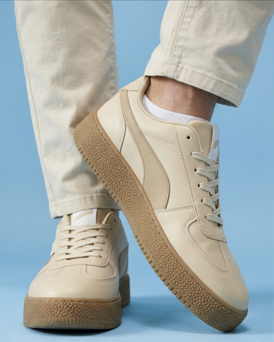 ' Classic Cream Casual Sneakers | Premium Comfort & Everyday Style '