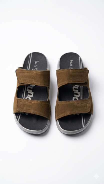 Runn Men’s Brown Comfort Slide Sandal