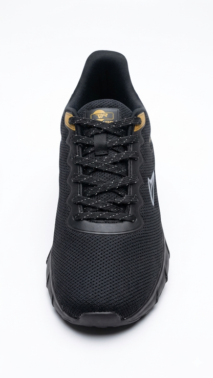 Men's Ultra-Lightweight Breathable Running Shoes – Black & Gold