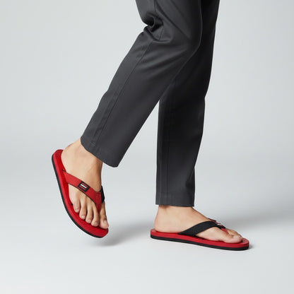 Sparx Men's Ultra-Lightweight Casual Flip-Flops – Red & Black