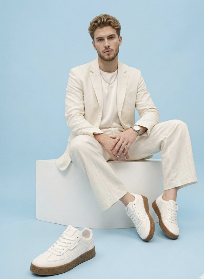 Retro Vibe Casual White Shoes